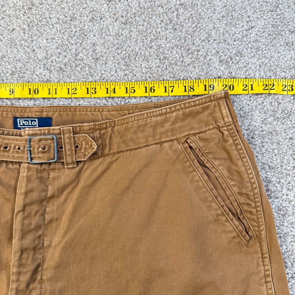 Vintage Polo Ralph Lauren Belted Pants Mens 40/32 Brown Canvas Cargo Cotton USA - Picture 14 of 16